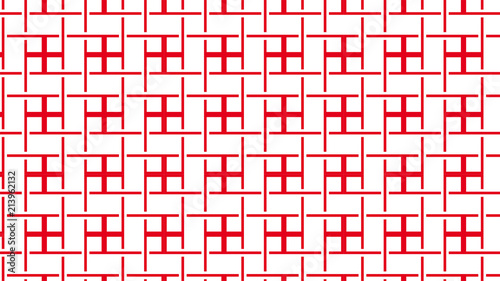 Red lines making geometric shapes on a white background