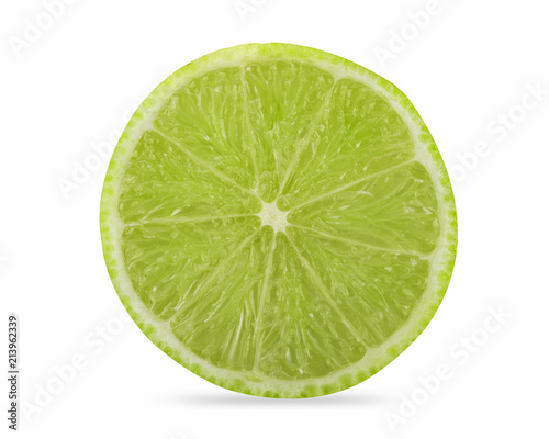 lime slice isolated on white background
