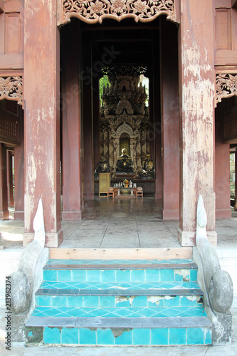 Entrance staircase in Wat Analyo Thipayaram, Phayao, Northern Thailand. photo