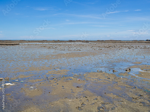 the beach during low tide..