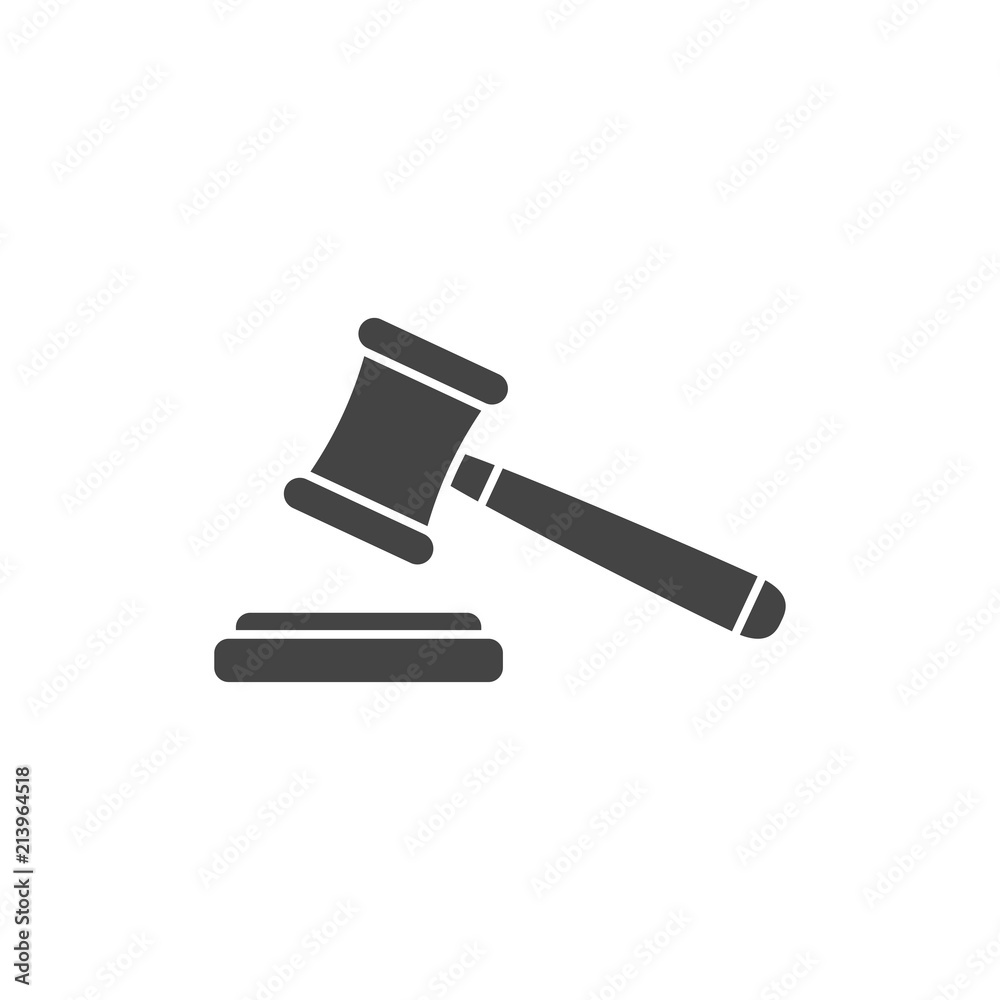 Judge gavel flat vector icon, silhouette. Court symbol.
Judge gavel flat vector icon, silhouette. Court symbol.