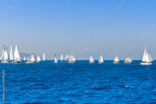 Kalymnos Island, Greece; 23 October 2010: Bodrum Cup Races, Gulet Wooden Sailboats