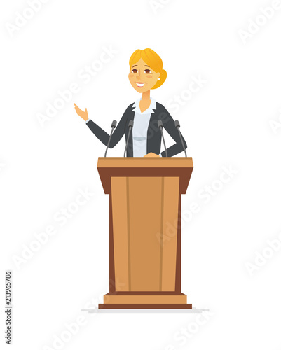 Female politician - cartoon people character isolated illustration