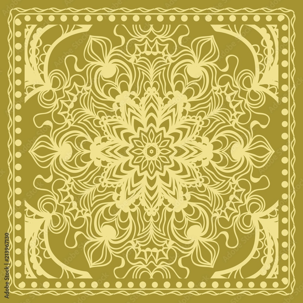 Floral geometric ornament. vector illustration.