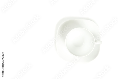 empty coffee cup on white background