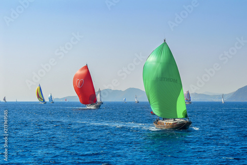 Bodrum, Turkey, 23 October 2010: Bodrum Cup Races, Gulet Wooden Sailboats