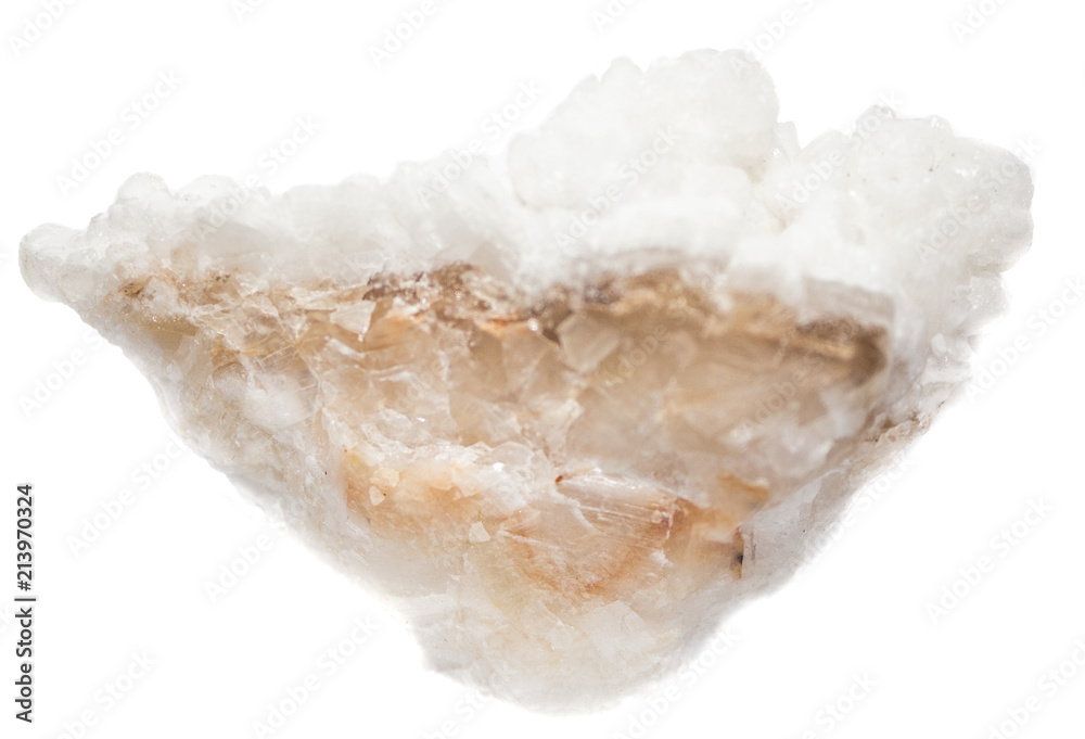 Natural white druse natural cut on a white background Natural white druse natural cut on a white background