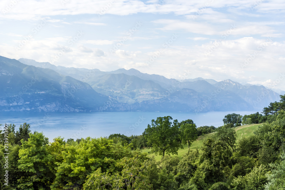 Lago Maggiore in Italy and Alps in the Background.Lake in North of Italy Lago Maggiore in Italy and Alps in the Background.Lake in North of Italy