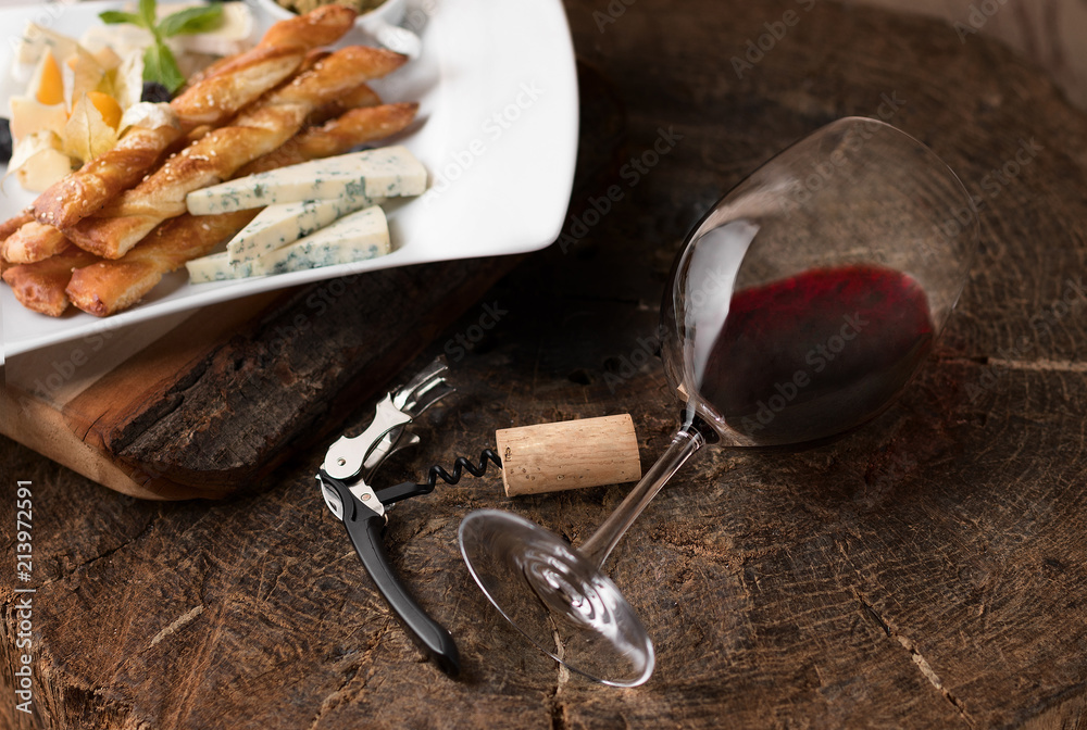 Fototapeta premium Wine and Cheese concept
