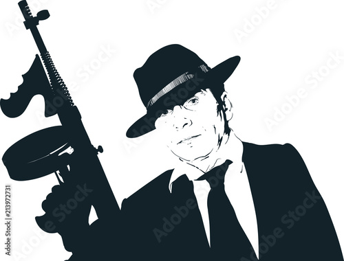 mafia guy with a gun