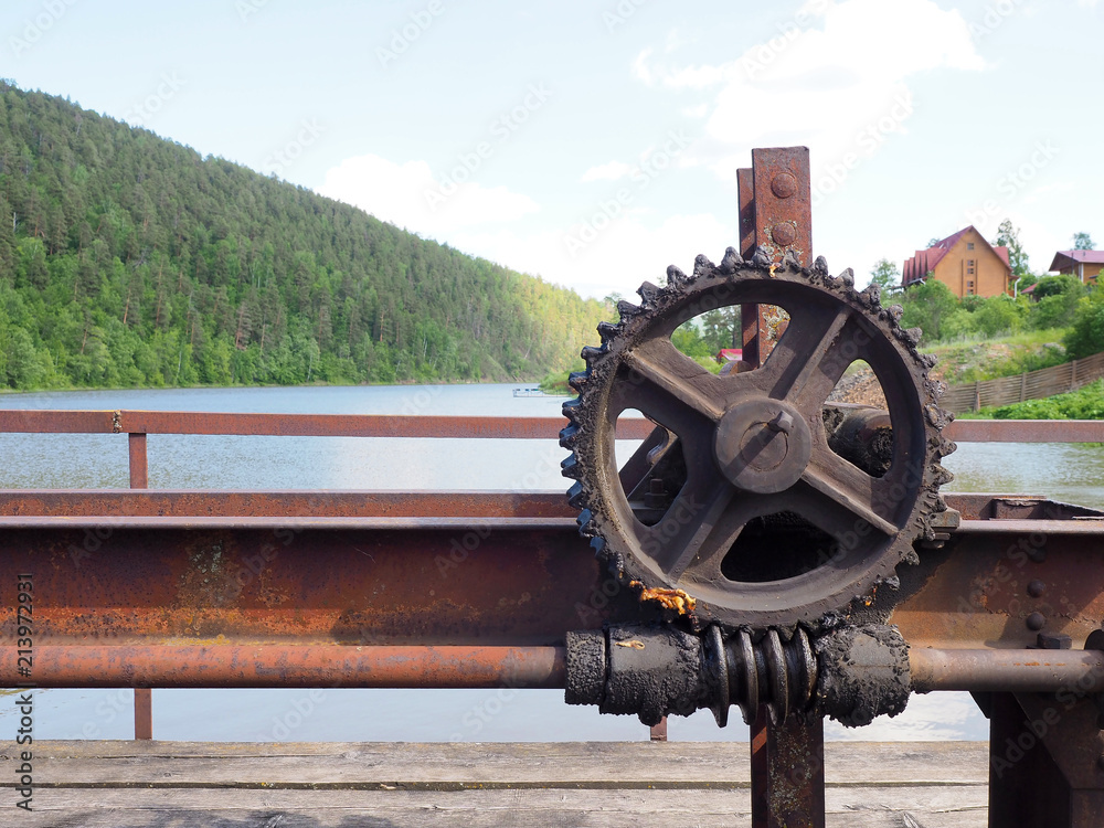 Cogwheel of old dam closing mechanism