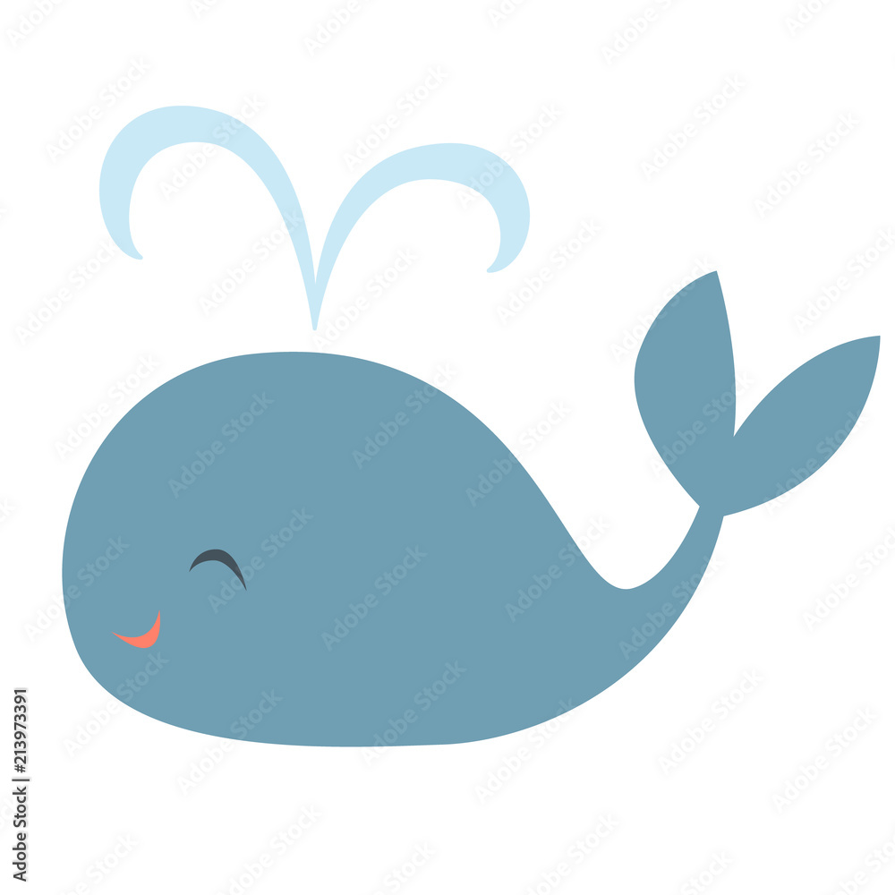 Vector illustration of a smiling blue whale Vector illustration of a smiling blue whale