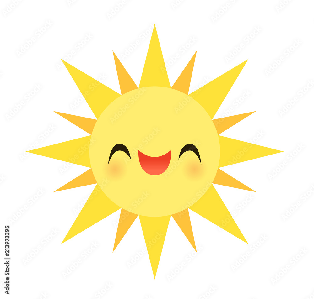 Vector illustration of a happy smiling sun
