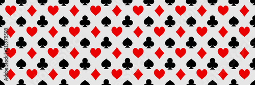 horizontal playing card symbols for pattern and background,vector illustration
