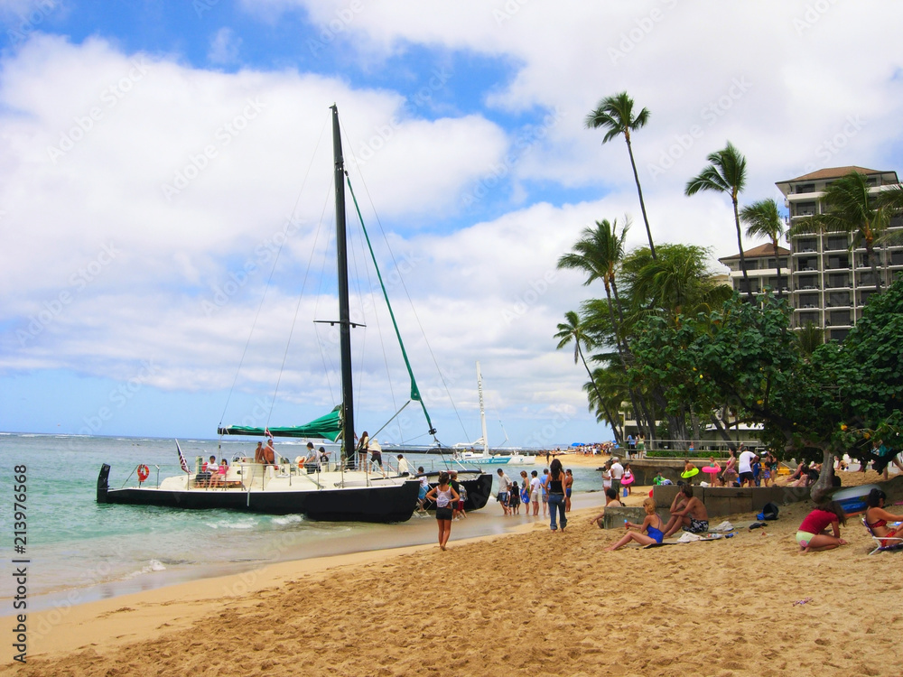 Fototapeta premium Catamaran on the beach