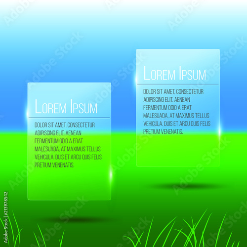 Transparent glass business infographics