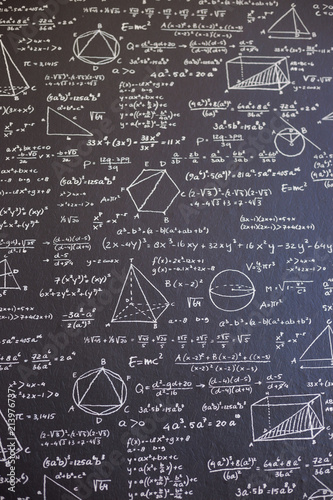 Wallpaper Mural Math on black board with many solution - vertical Torontodigital.ca