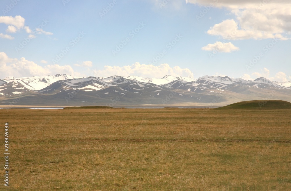 The beautiful scenic from Bishkek  to Naryn with the Tian Shan mountains of Kyrgyzstan