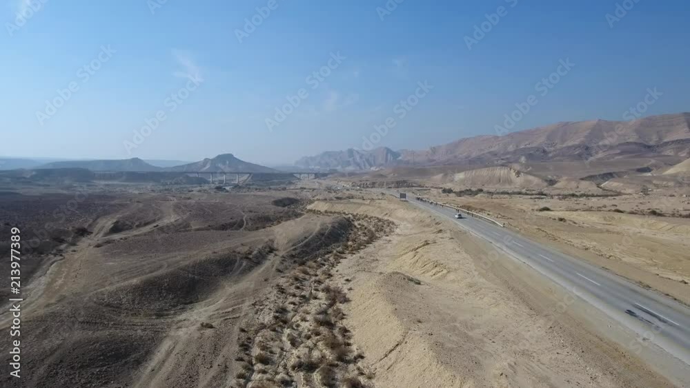 Israel Mountain Road Desert Bike Riders Far Israel Mountain Road Desert Bike Riders Far