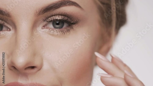 Beauty video concept, close up portrait