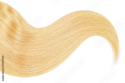 Blond hair isolated on white background