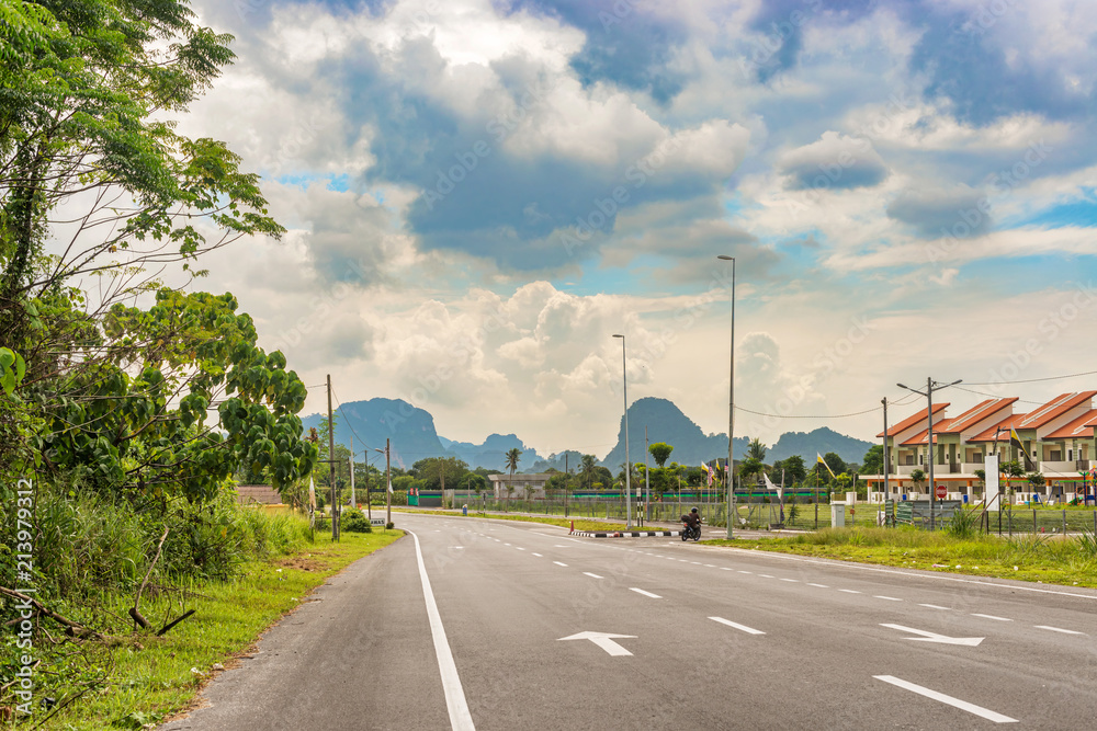 Countryside landscape near Ipoh in Malaysia.