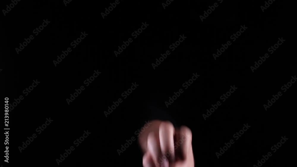 Hand Gestures coming out of the dark into the light. Holding GFX object vertically. The number 3 Hand Gestures coming out of the dark into the light. Holding GFX object vertically. The number 3