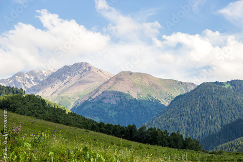 Mountains landscape of the Kaskelen gorge in the Tien-Shan Mountains, Almaty, Kazakhstan