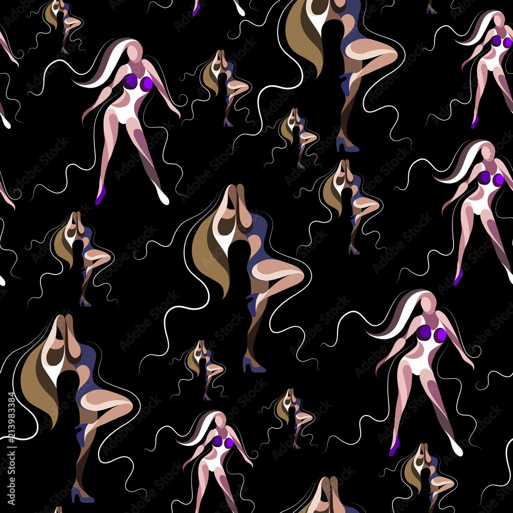Seamless texture with abstract dancers 12 Seamless texture with abstract dancers 12