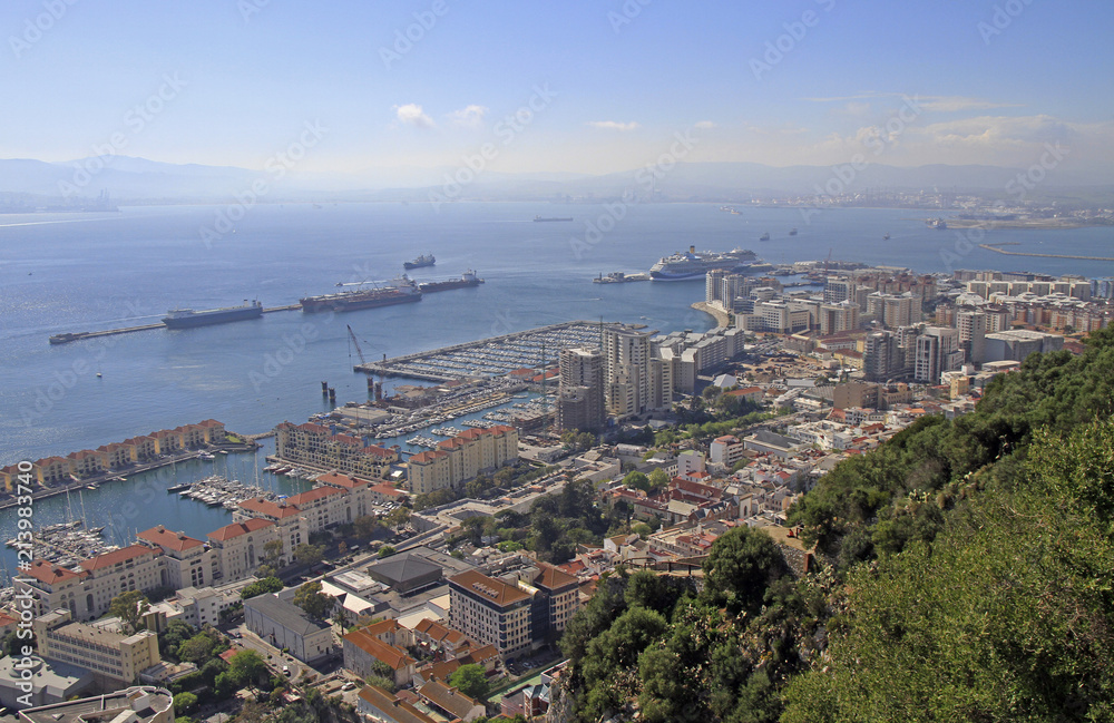 Naklejka premium View from the top of the rock of Gibraltar