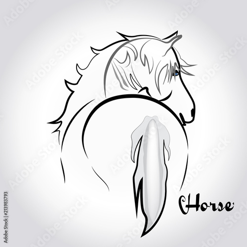 Logo white horse silhouette