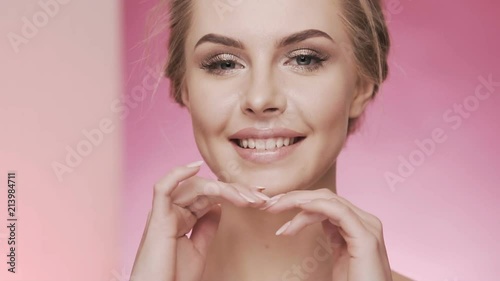 Skincare concept, close up portrait