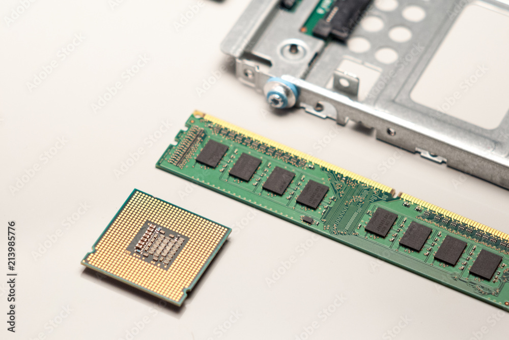 Contrast white background with electronic components