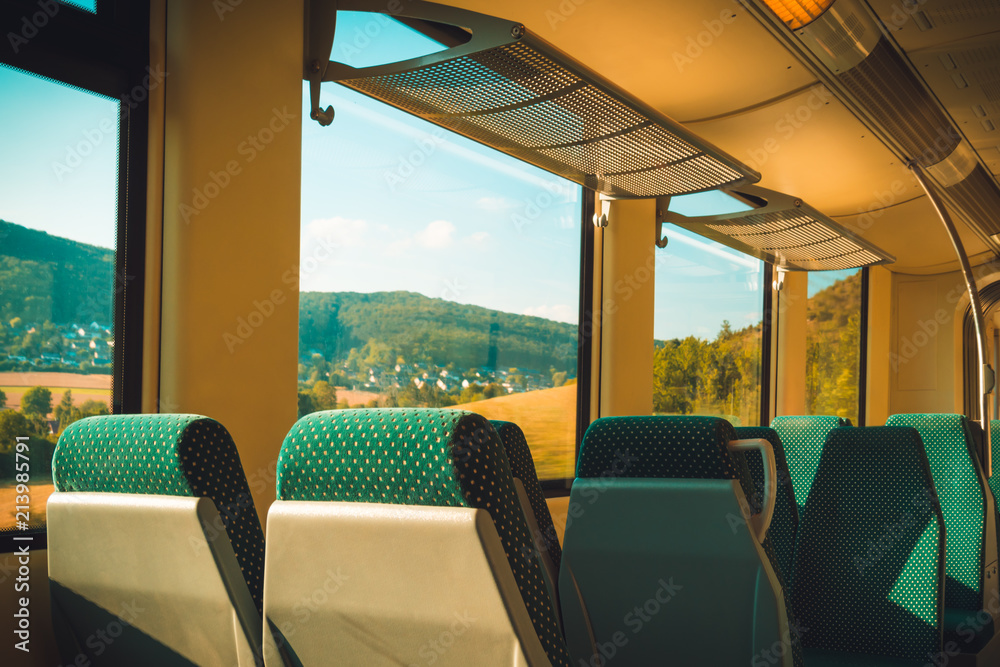 empty seats in a traveling train