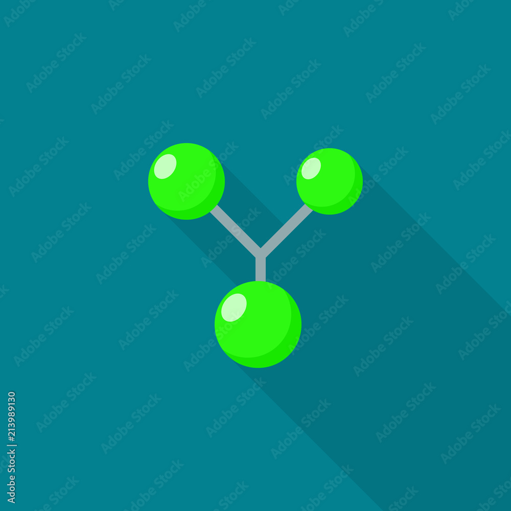 Triple molecule icon. Flat illustration of triple molecule vector icon for web design Triple molecule icon. Flat illustration of triple molecule vector icon for web design