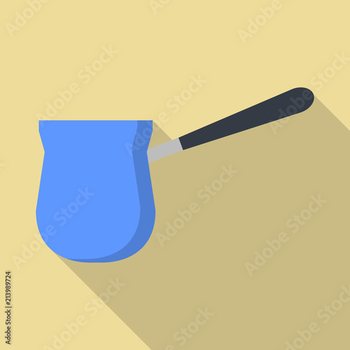 Coffee saucepan icon. Flat illustration of coffee saucepan vector icon for web design