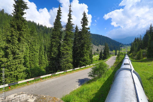 oil pipeline in the mountains