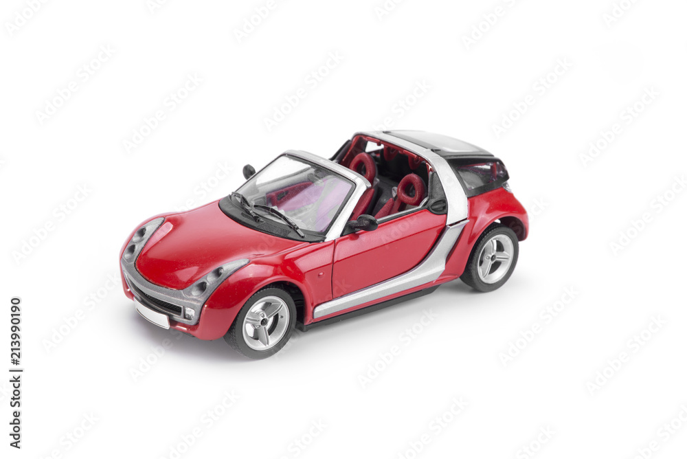 Cabriolet model sport car on the white background