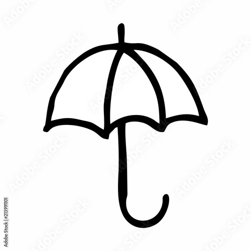 Black and white umbrella illustration