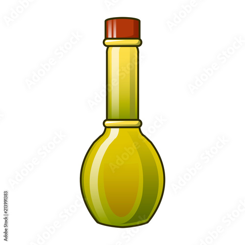 Virgin olive oil bottle icon. Cartoon of virgin olive oil bottle vector icon for web design isolated on white background