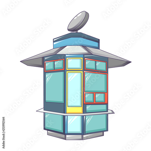 Street shop kiosk icon. Cartoon of street shop kiosk vector icon for web design isolated on white background