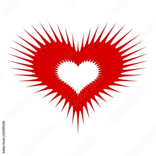 Spiked heart icon. Simple illustration of spiked heart vector icon for web design isolated on white background