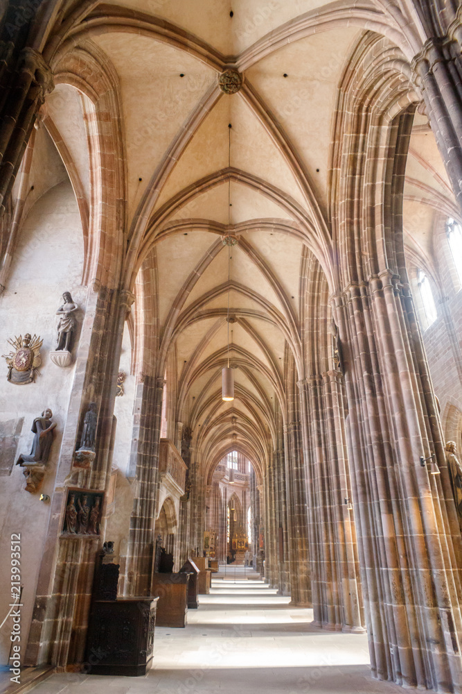 St. Lawrence Cathedral inside Medieval Gothic churches in Nuremberg, Bavaria, Germany