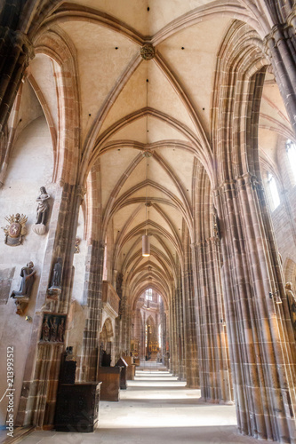 St. Lawrence Cathedral inside Medieval Gothic churches in Nuremberg  Bavaria  Germany