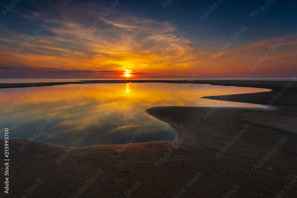 Scenic view of Baltic Sea during sunset, Poland