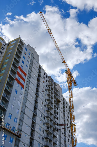 Construction crane and buil...