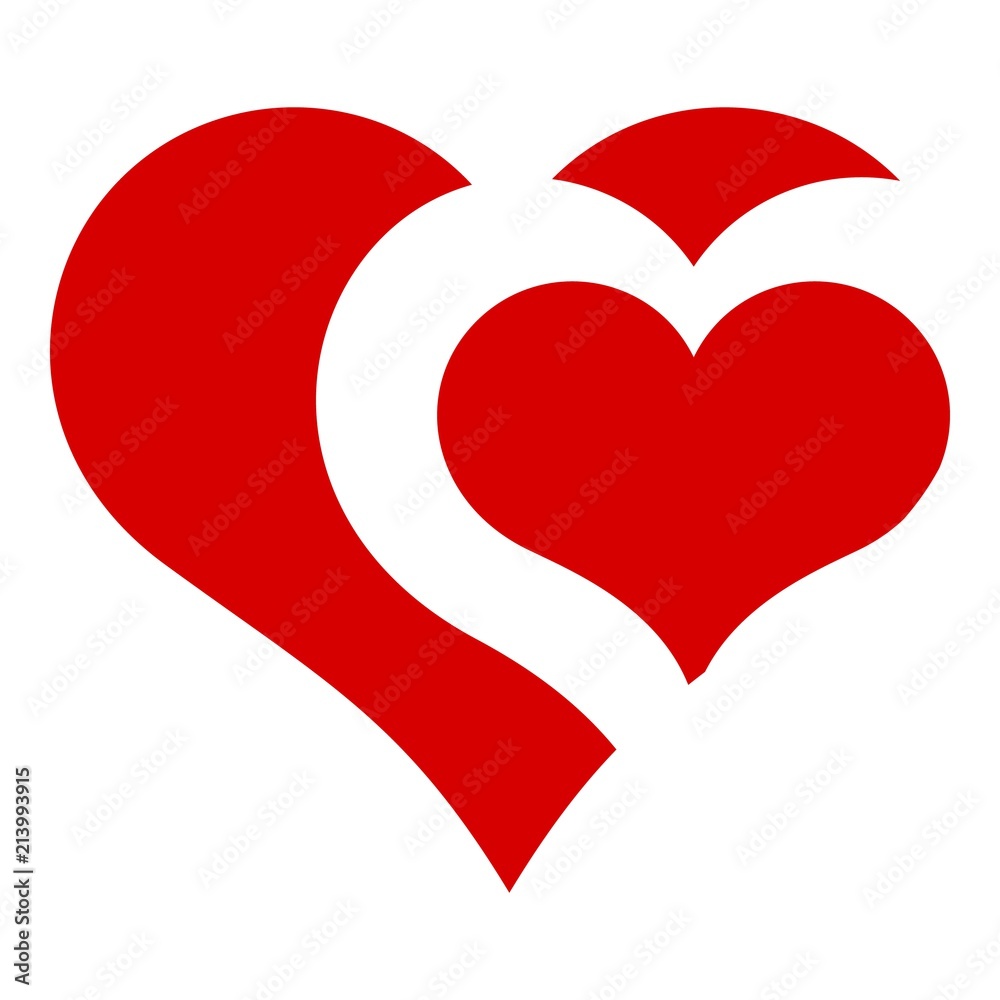 Heart in heart icon. Simple illustration of heart in heart vector icon for web design isolated on white background Heart in heart icon. Simple illustration of heart in heart vector icon for web design isolated on white background