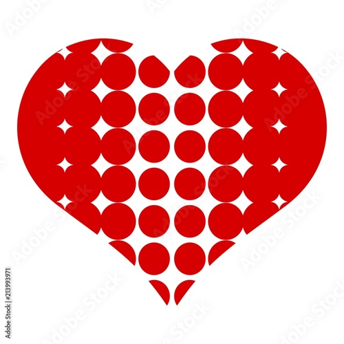 Heart with dots icon. Simple illustration of heart with dots vector icon for web design isolated on white background