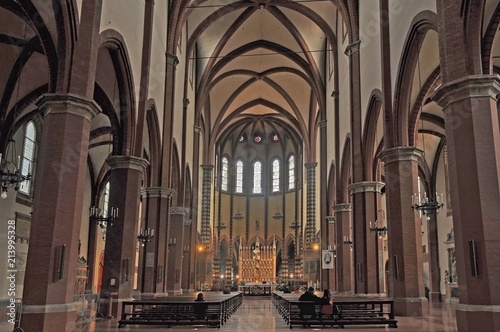 Italy  Bologna Saint Francis church interior.