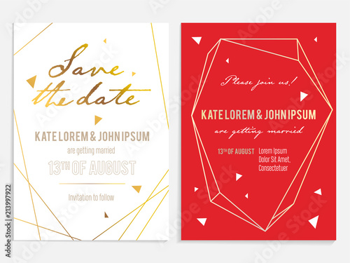 Luxury wedding invitation and save the date card.